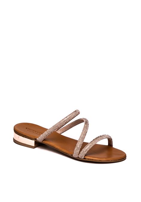 Champagne strass straps falt sandal VINCENT VEGA | PS208STRIP-CHAMPAGNE